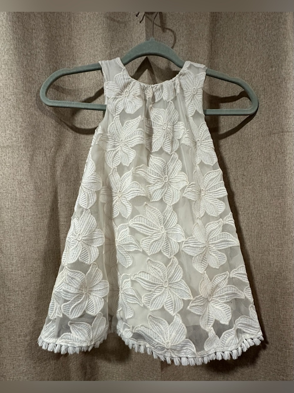 Genuine Kids from OshKosh Girls 5T White Floral Lace Sleeveless A-Line Lined